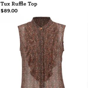 Cabi tux ruffle top nwot m